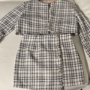 SHEIN Black and White Tweed Set